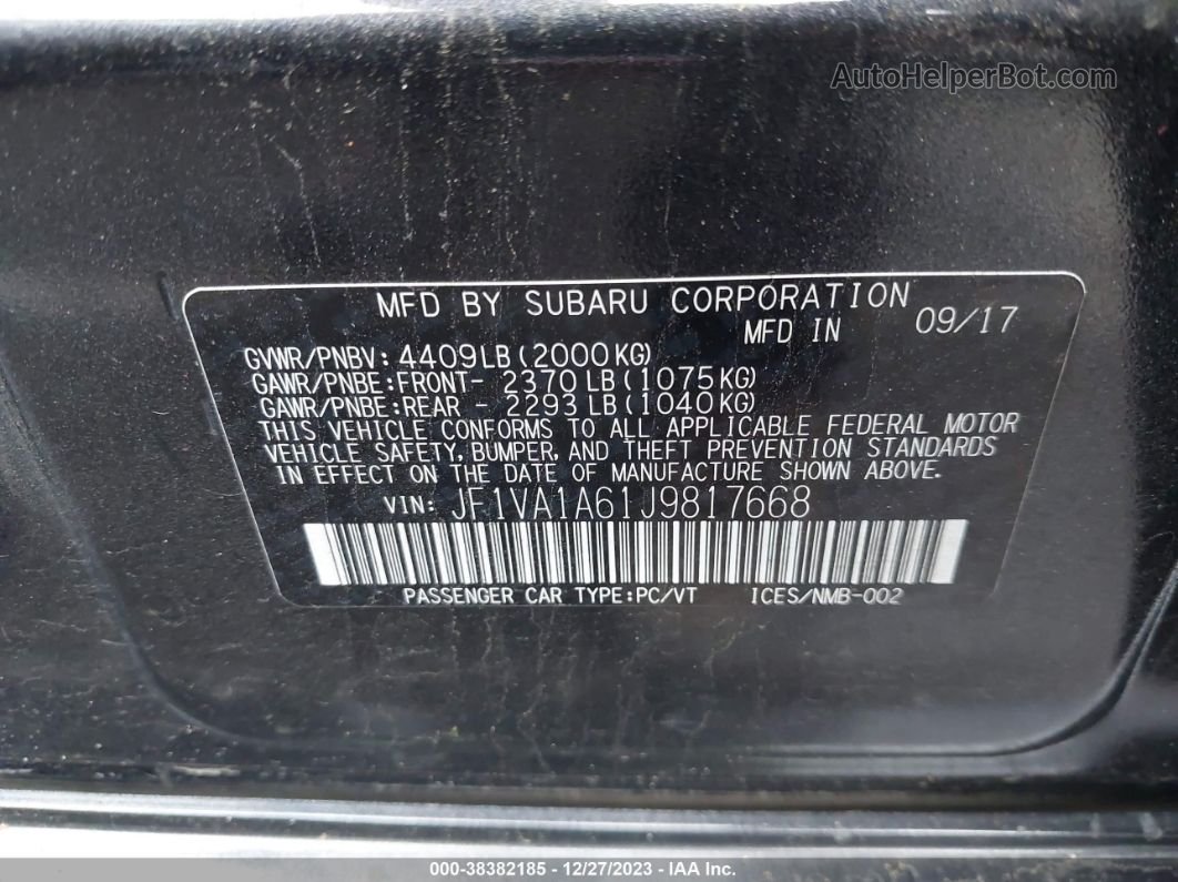 2018 Subaru Wrx   Gray vin: JF1VA1A61J9817668