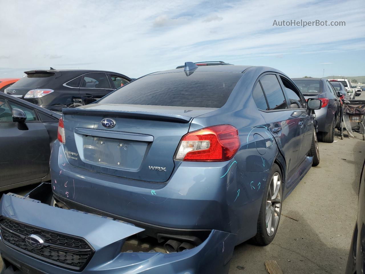 2018 Subaru Wrx Limited Blue vin: JF1VA1K6XJ9826240