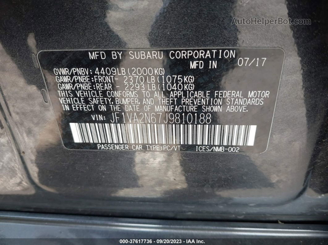 2018 Subaru Wrx Sti Gray vin: JF1VA2N67J9810188