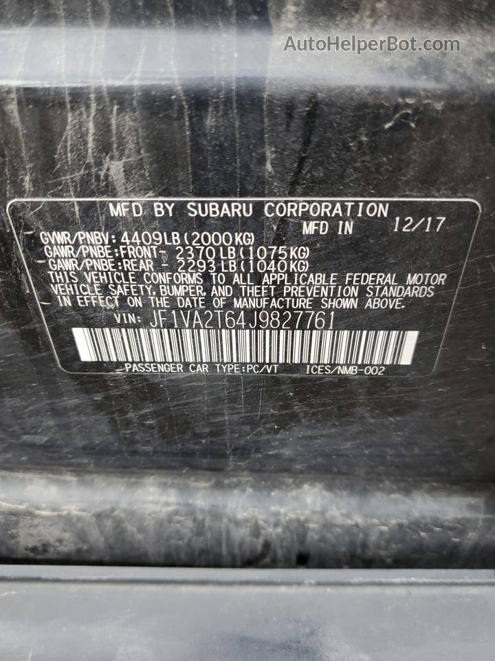 2018 Subaru Wrx Sti Limited Black vin: JF1VA2T64J9827761