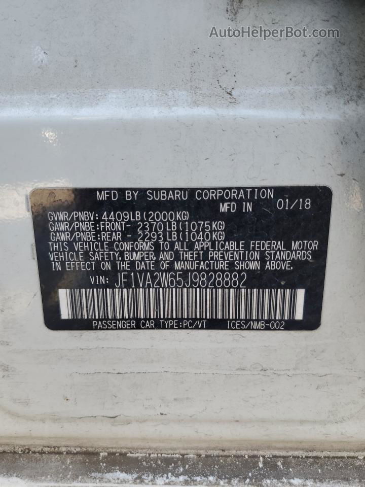 2018 Subaru Wrx Sti Limited Белый vin: JF1VA2W65J9828882