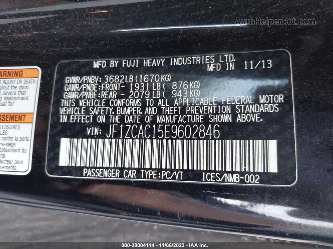 2014 Subaru Brz Limited Черный vin: JF1ZCAC15E9602846