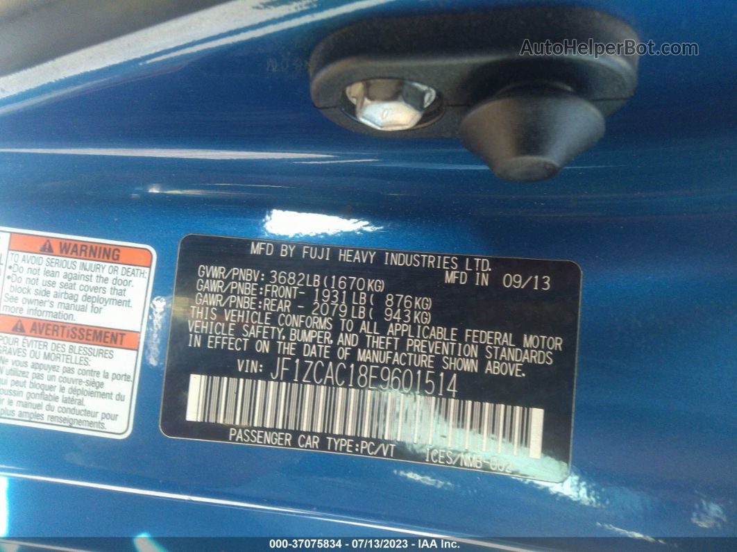 2014 Subaru Brz Limited Синий vin: JF1ZCAC18E9601514