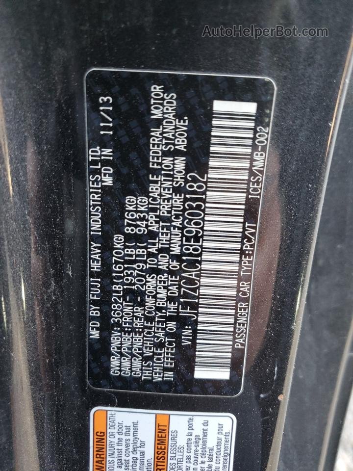 2014 Subaru Brz 2.0 Limited Charcoal vin: JF1ZCAC18E9603182
