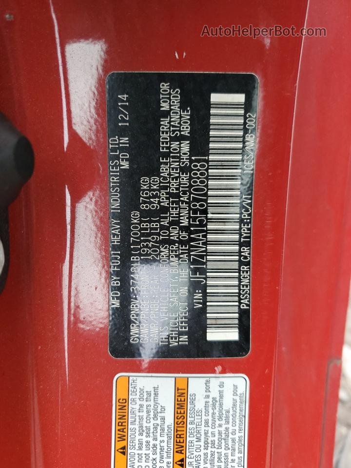 2015 Toyota Scion Fr-s  Красный vin: JF1ZNAA15F8708881