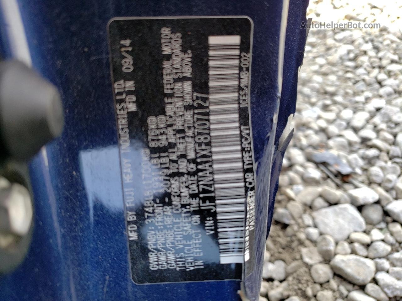2015 Toyota Scion Fr-s  Blue vin: JF1ZNAA1XF8707127