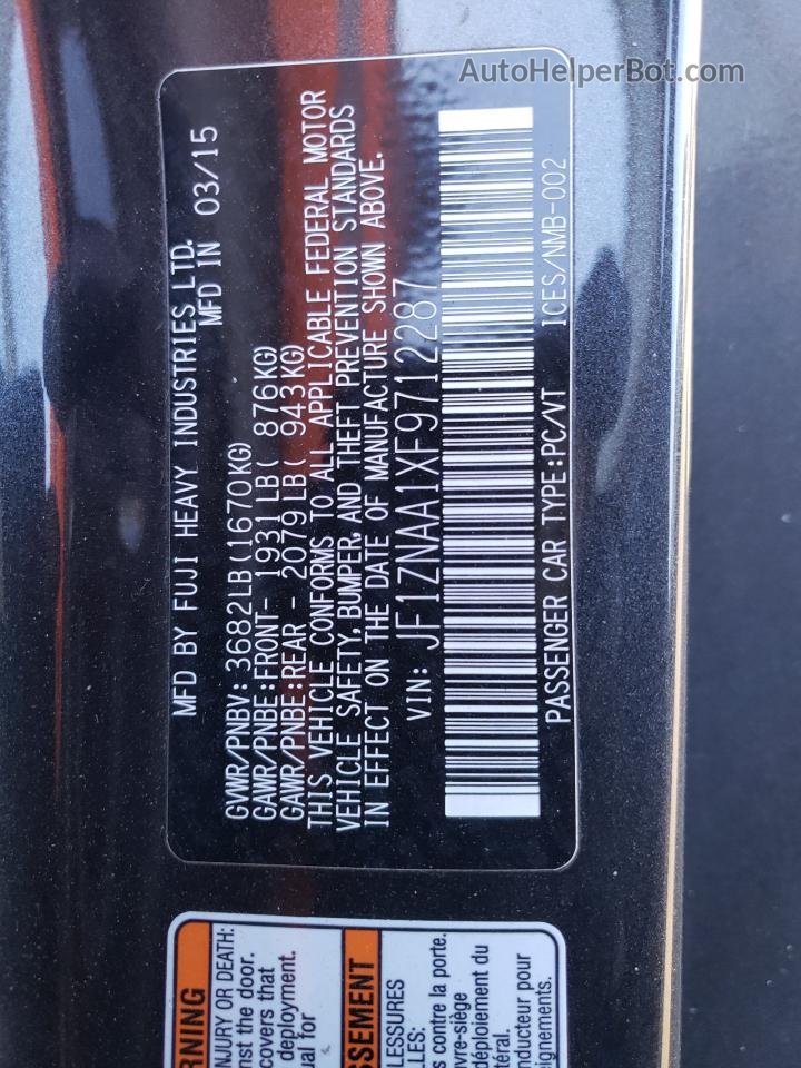 2015 Toyota Scion Fr-s  Угольный vin: JF1ZNAA1XF9712287
