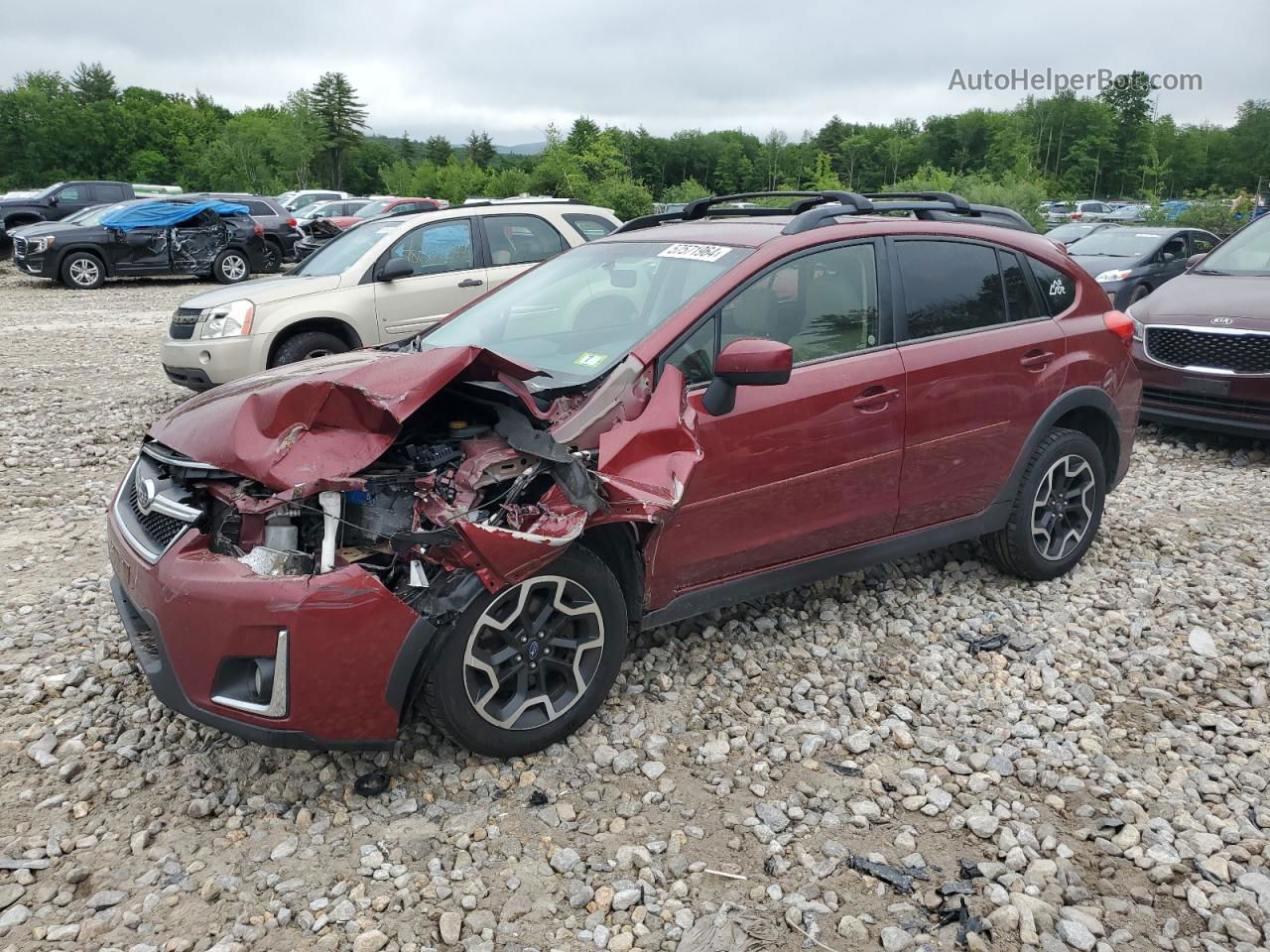 2016 Subaru Crosstrek Premium Burgundy vin: JF2GPABC5GH322315