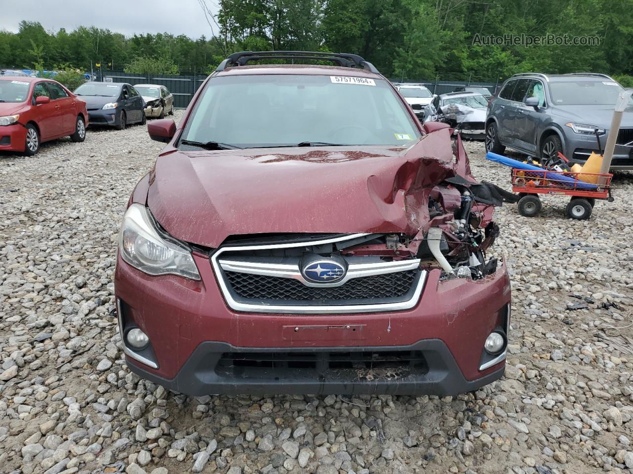 2016 Subaru Crosstrek Premium Burgundy vin: JF2GPABC5GH322315