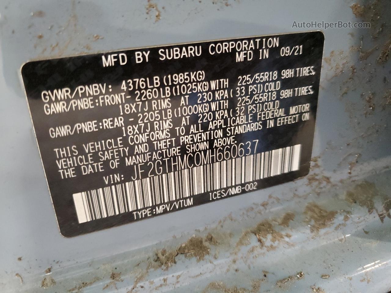 2021 Subaru Crosstrek Limited Синий vin: JF2GTHMC0MH660637