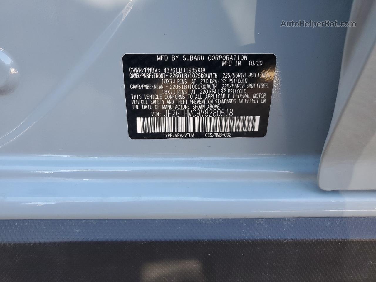 2021 Subaru Crosstrek Limited Blue vin: JF2GTHMC9M8280518