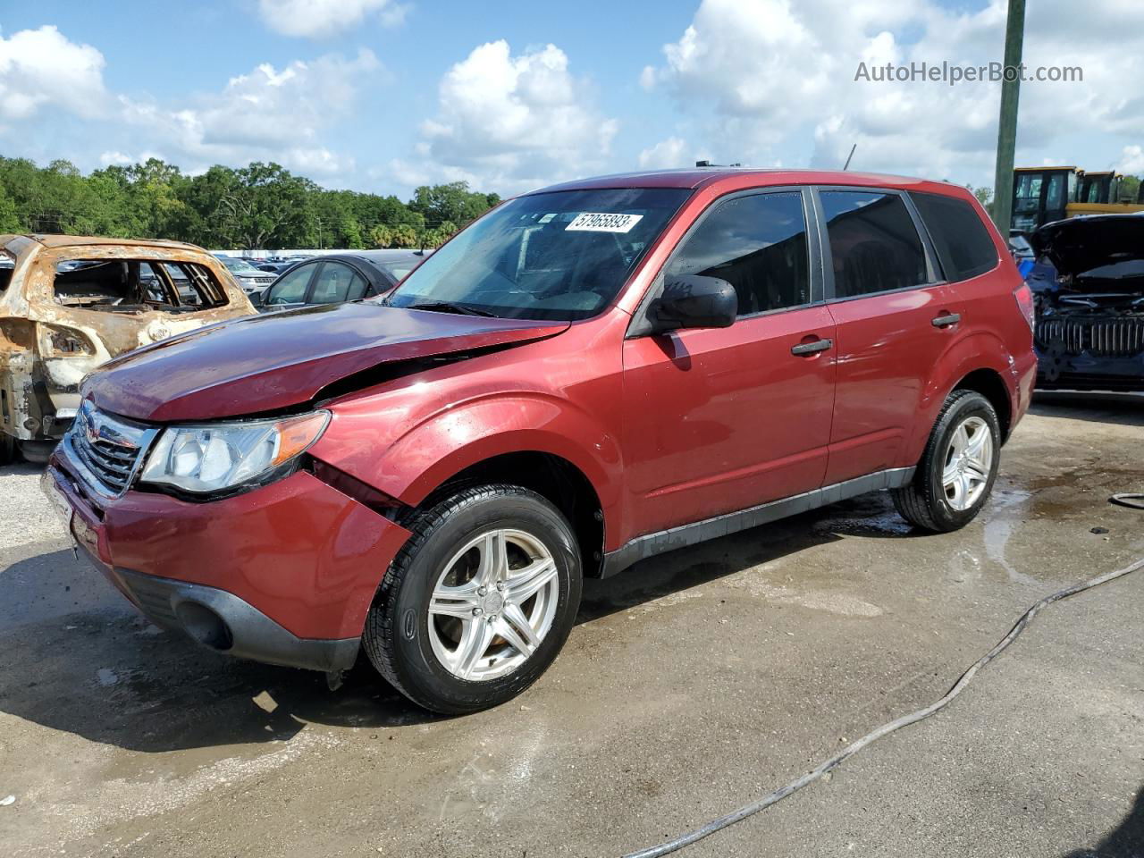 2009 Subaru Forester 2.5x Burgundy vin: JF2SH61619H734198