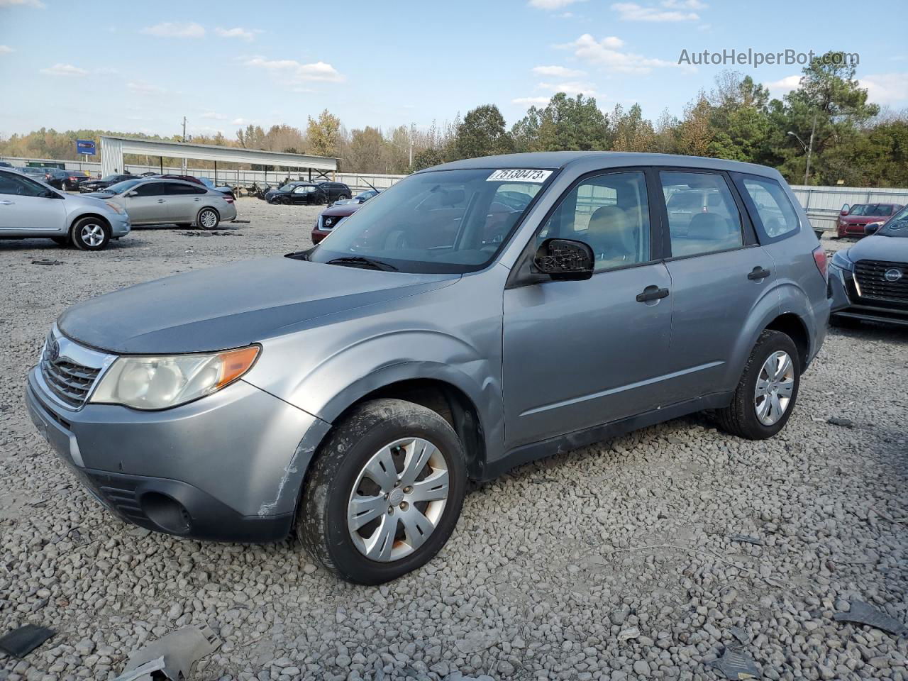 2009 Subaru Forester 2.5x Silver vin: JF2SH61639H777067