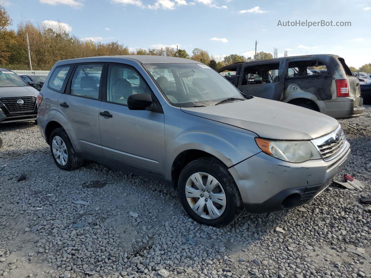 2009 Subaru Forester 2.5x Silver vin: JF2SH61639H777067