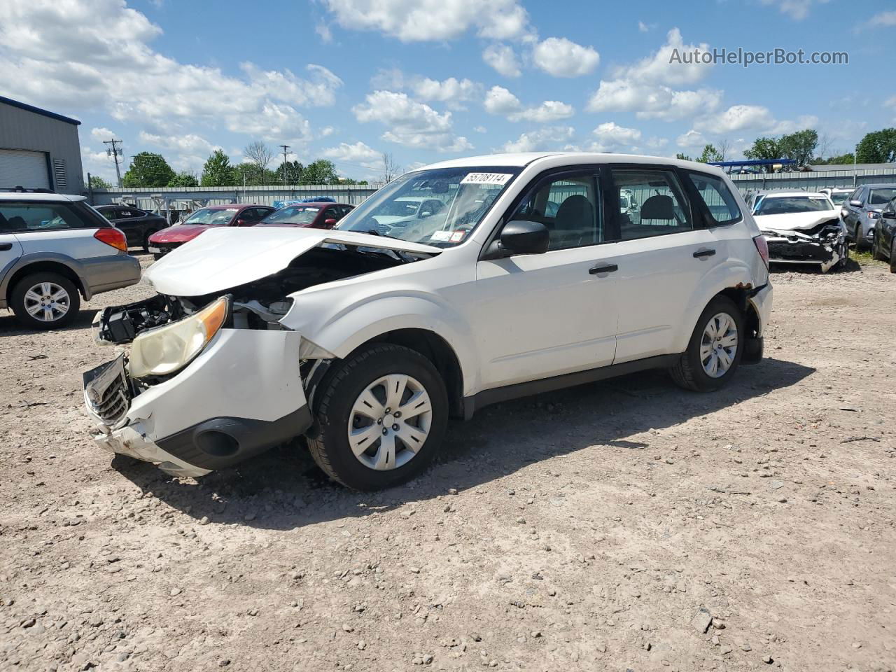 2009 Subaru Forester 2.5x White vin: JF2SH61679H753161