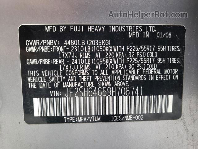 2009 Subaru Forester 2.5x Limited Серебряный vin: JF2SH64659H706741