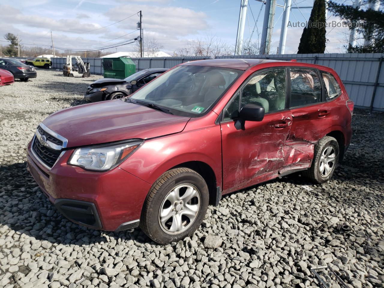 2018 Subaru Forester 2.5i Red vin: JF2SJAAC2JG589745