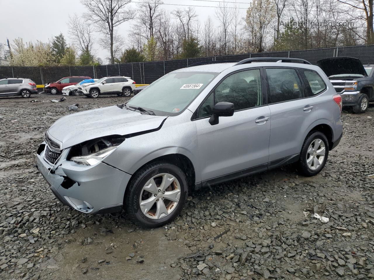 2016 Subaru Forester 2.5i Silver vin: JF2SJABC1GH426974