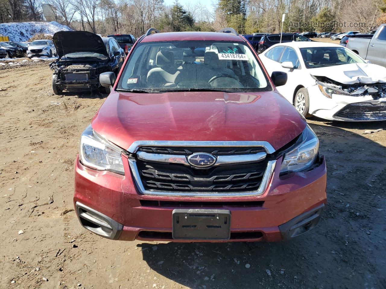 2018 Subaru Forester 2.5i Burgundy vin: JF2SJABC2JH529408