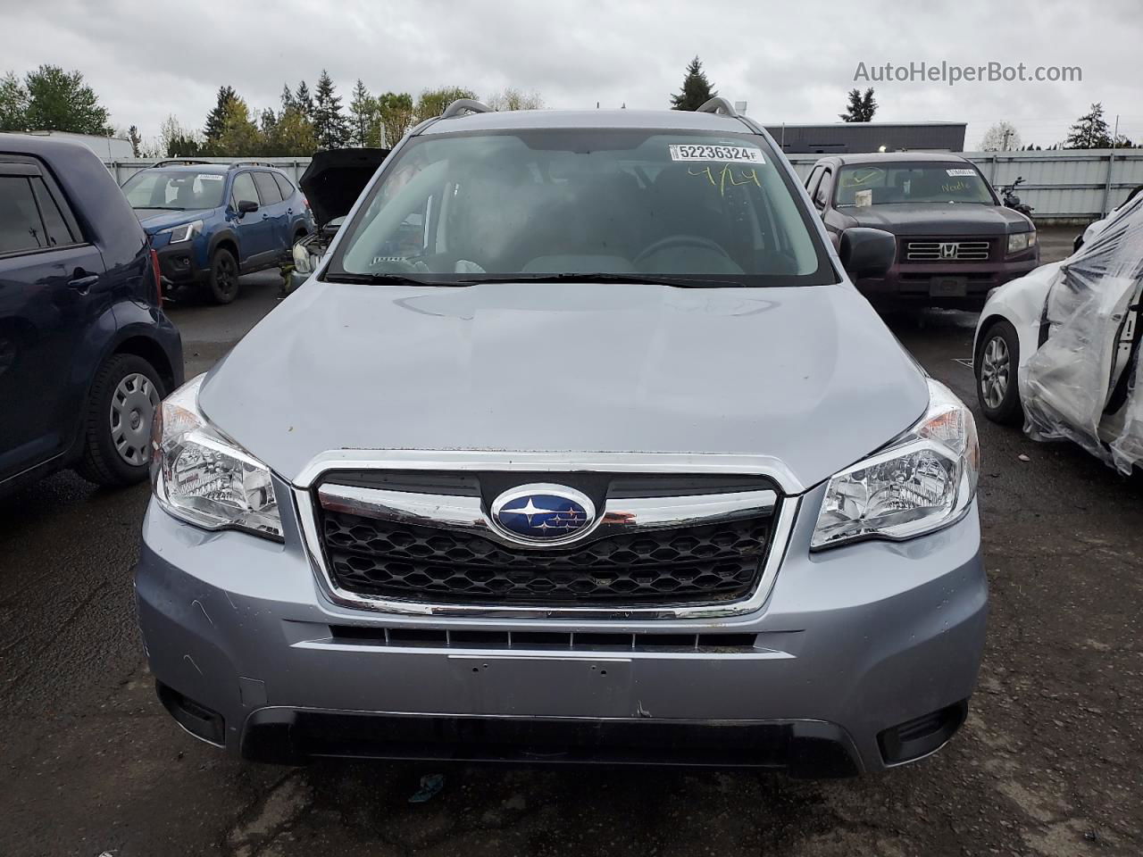 2015 Subaru Forester 2.5i Silver vin: JF2SJABC5FH840497