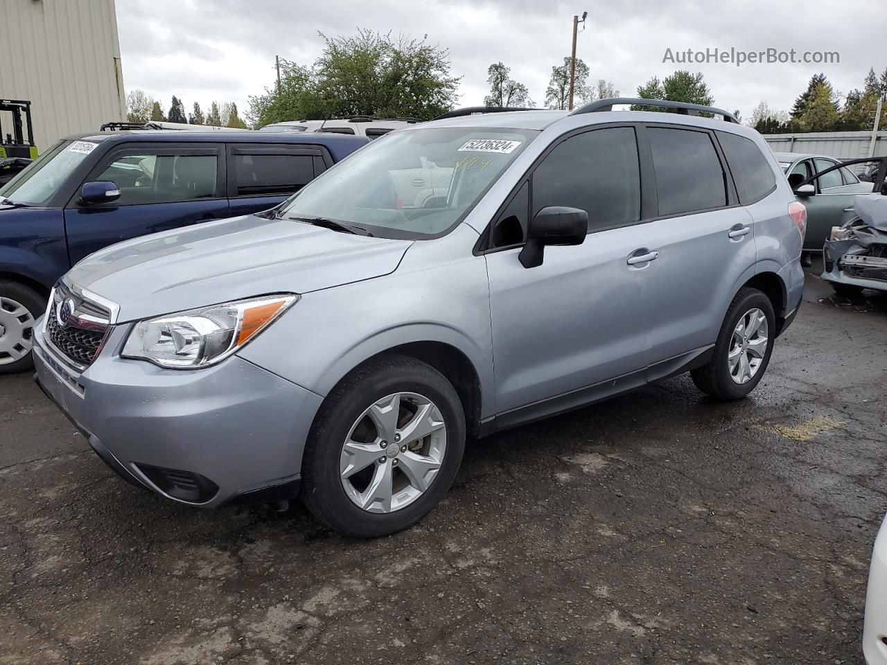 2015 Subaru Forester 2.5i Silver vin: JF2SJABC5FH840497