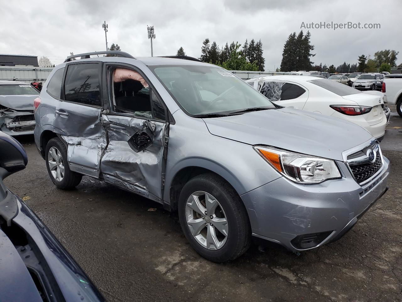 2015 Subaru Forester 2.5i Silver vin: JF2SJABC5FH840497