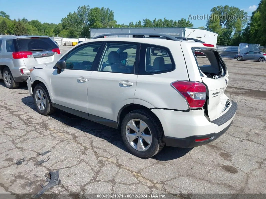 2015 Subaru Forester 2.5i White vin: JF2SJABC8FH424251