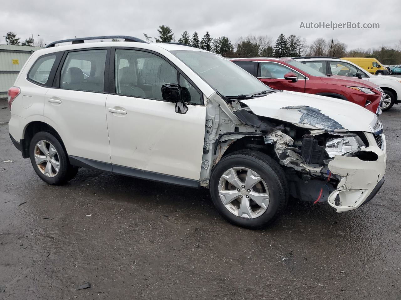 2015 Subaru Forester 2.5i White vin: JF2SJABC9FH462247