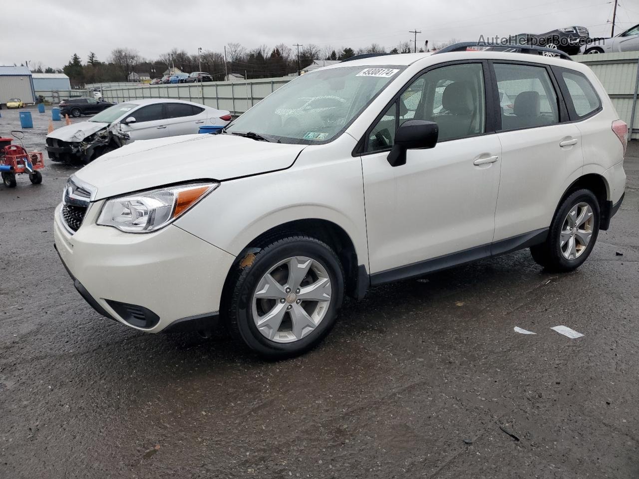 2015 Subaru Forester 2.5i White vin: JF2SJABC9FH462247