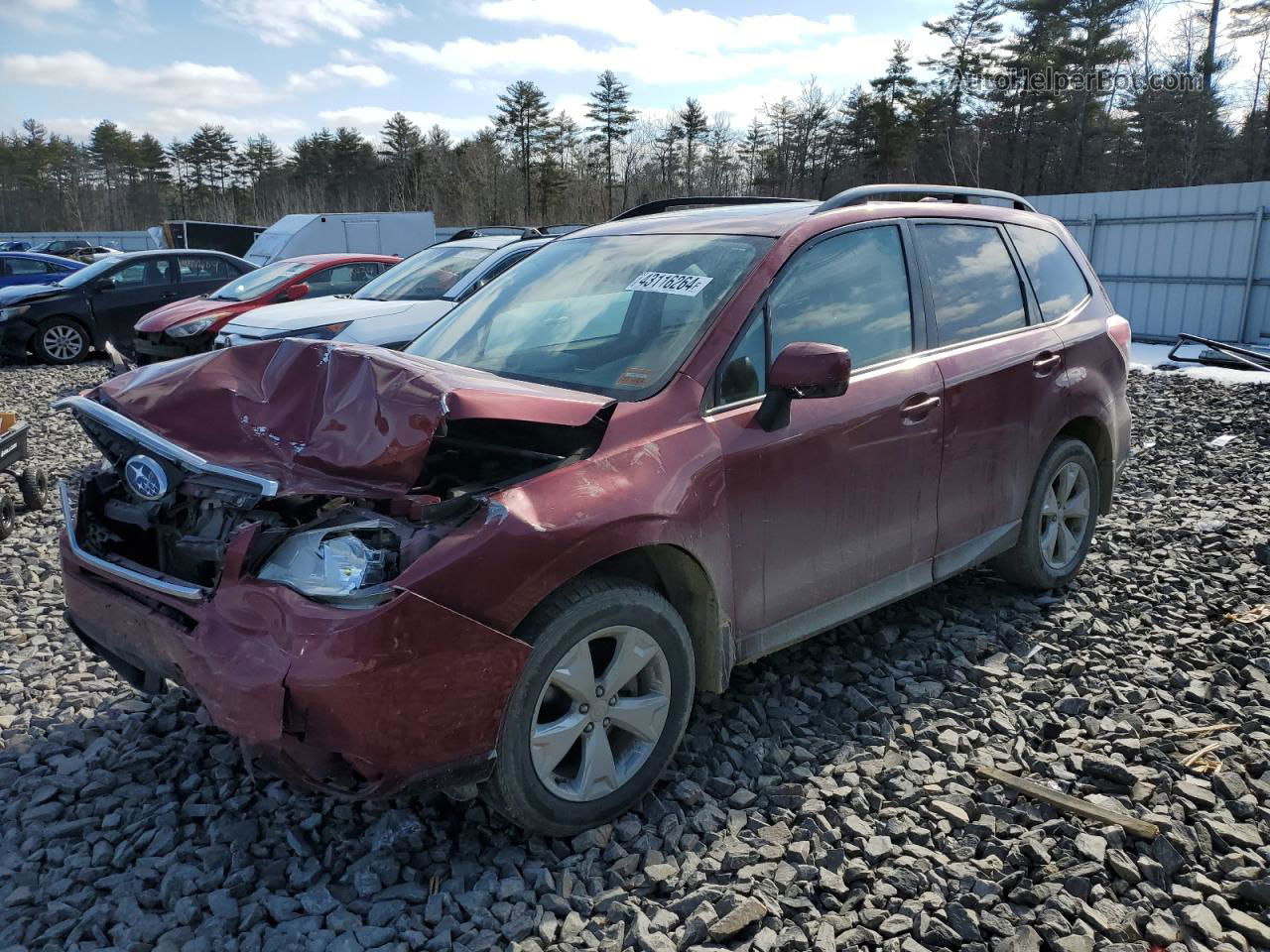 2016 Subaru Forester 2.5i Premium Burgundy vin: JF2SJADC0GH419348