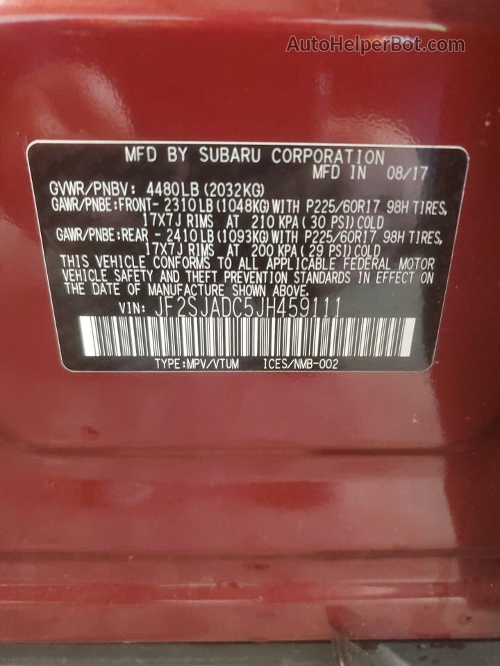 2018 Subaru Forester 2.5i Premium Red vin: JF2SJADC5JH459111