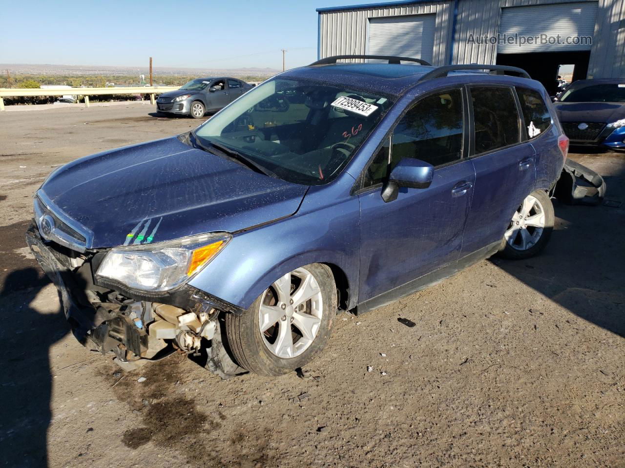 2016 Subaru Forester 2.5i Premium Синий vin: JF2SJADC9GH543991