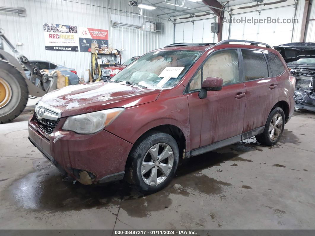 2015 Subaru Forester 2.5i Premium Maroon vin: JF2SJADCXFH523120