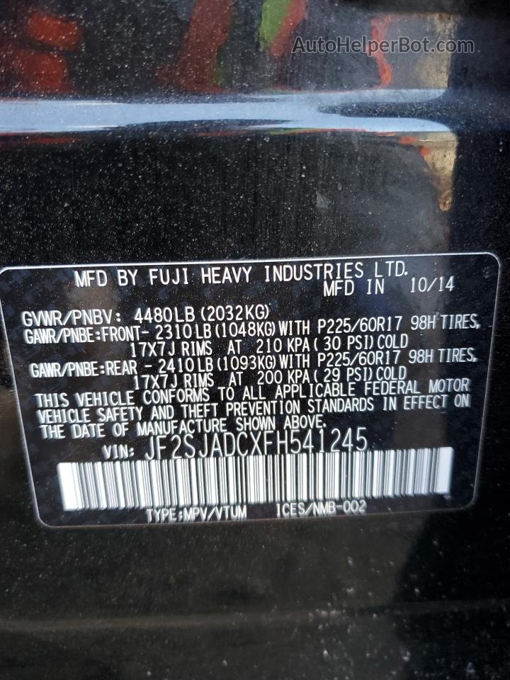 2015 Subaru Forester 2.5i Premium Black vin: JF2SJADCXFH541245