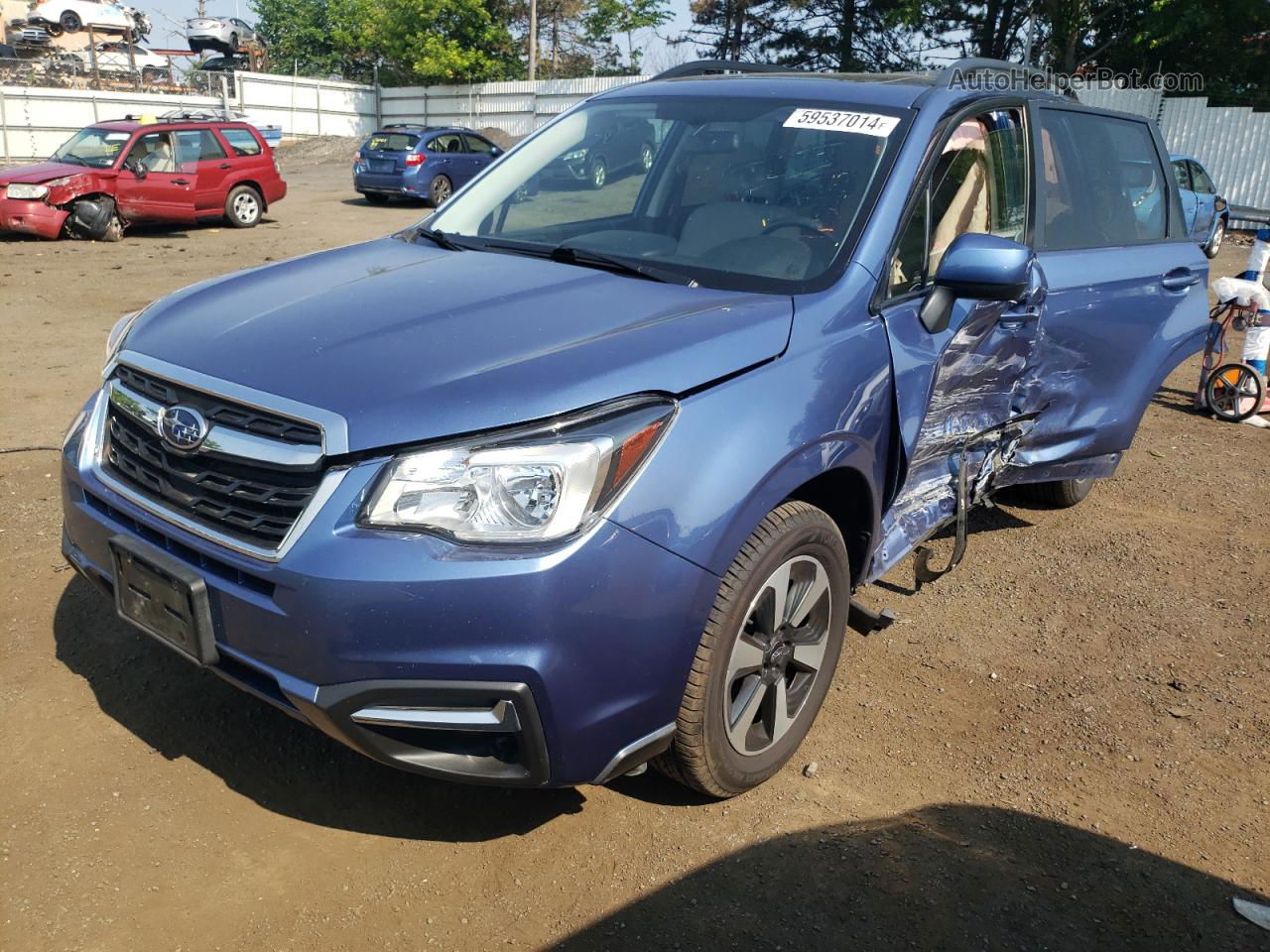 2017 Subaru Forester 2.5i Premium Blue vin: JF2SJAEC2HH495315