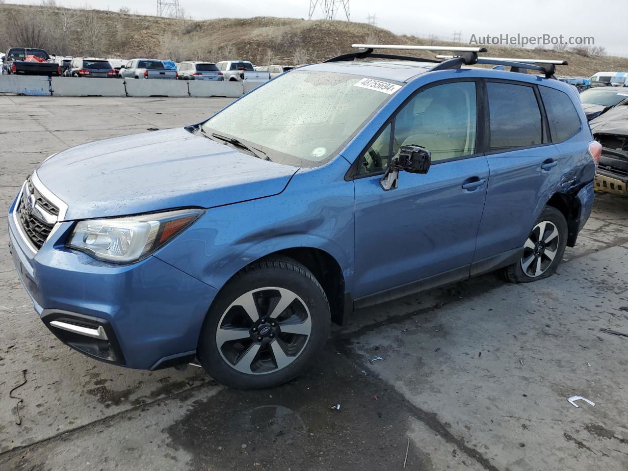 2018 Subaru Forester 2.5i Premium Синий vin: JF2SJAEC4JG488068