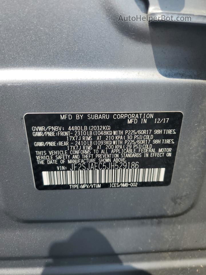 2018 Subaru Forester 2.5i Premium Silver vin: JF2SJAEC5JH529186