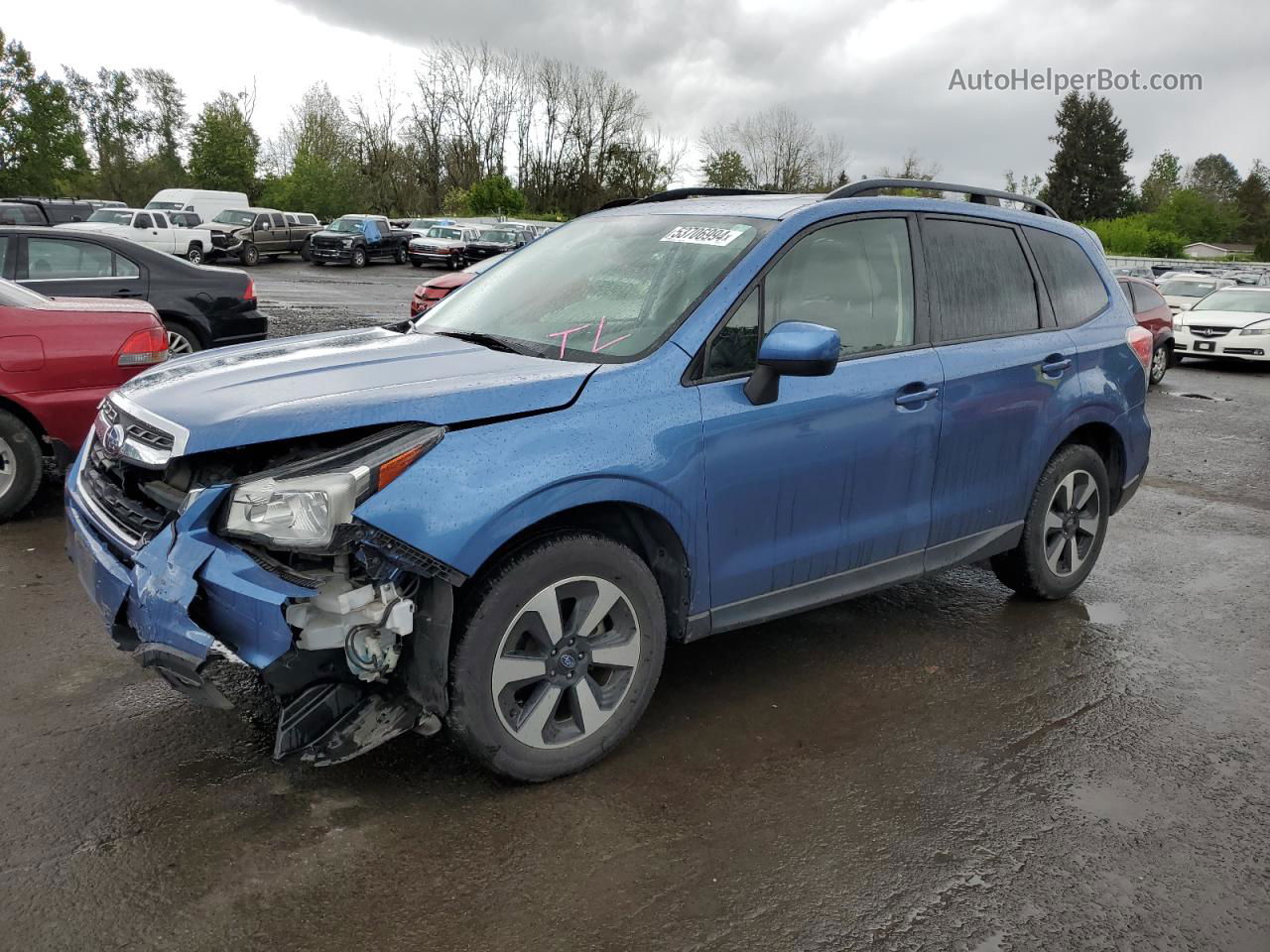 2018 Subaru Forester 2.5i Premium Blue vin: JF2SJAEC7JH424696