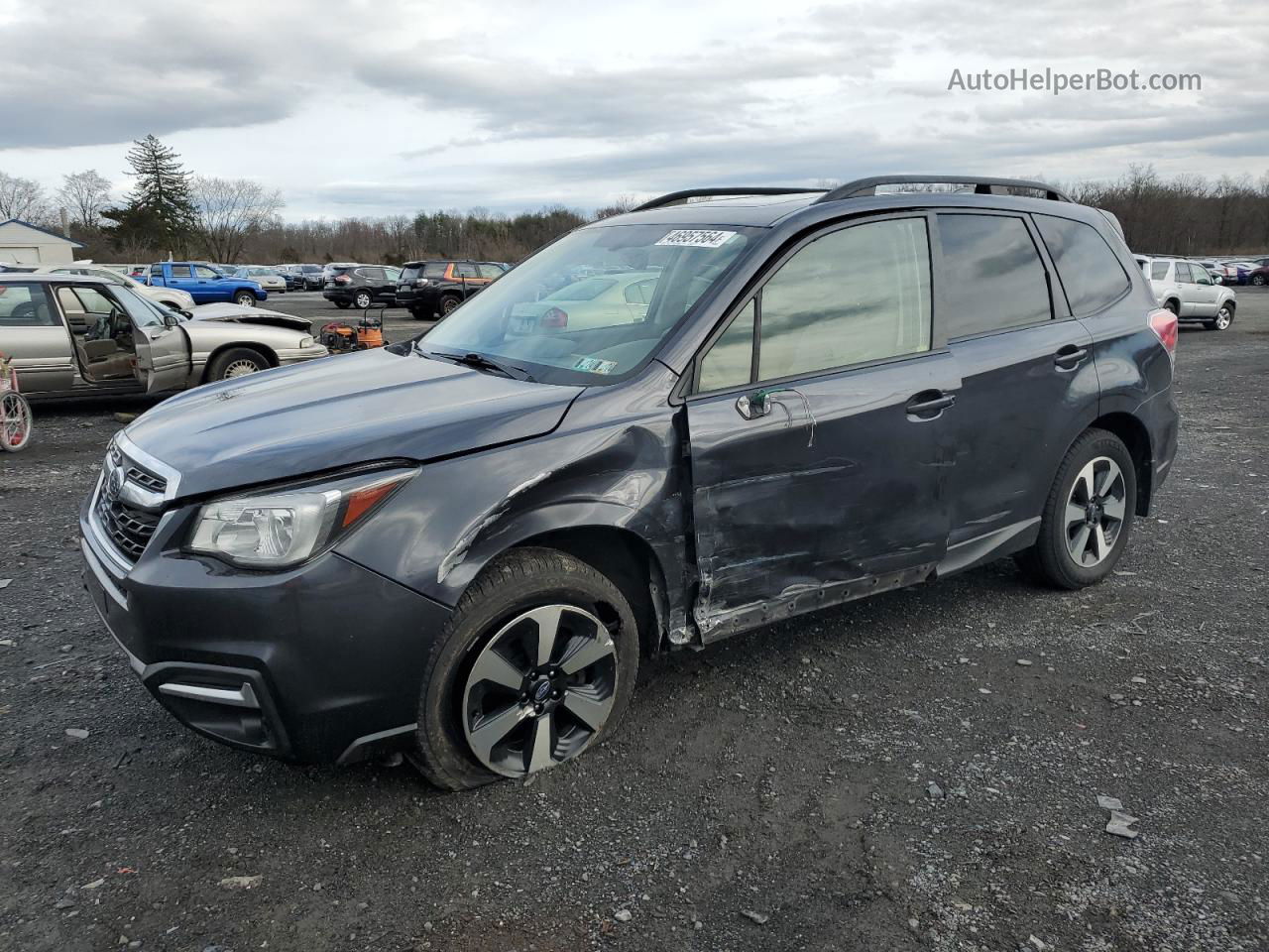 2018 Subaru Forester 2.5i Premium Gray vin: JF2SJAEC8JH498709