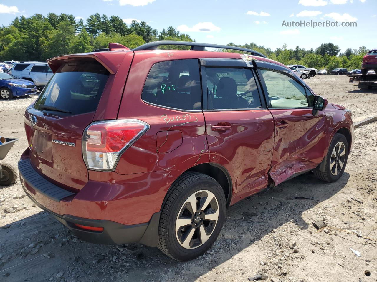 2018 Subaru Forester 2.5i Premium Maroon vin: JF2SJAECXJH547621