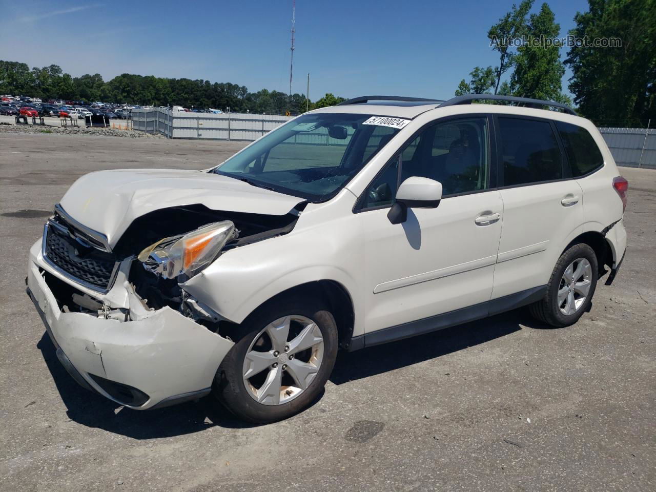 2015 Subaru Forester 2.5i Premium White vin: JF2SJAFC6FH510166