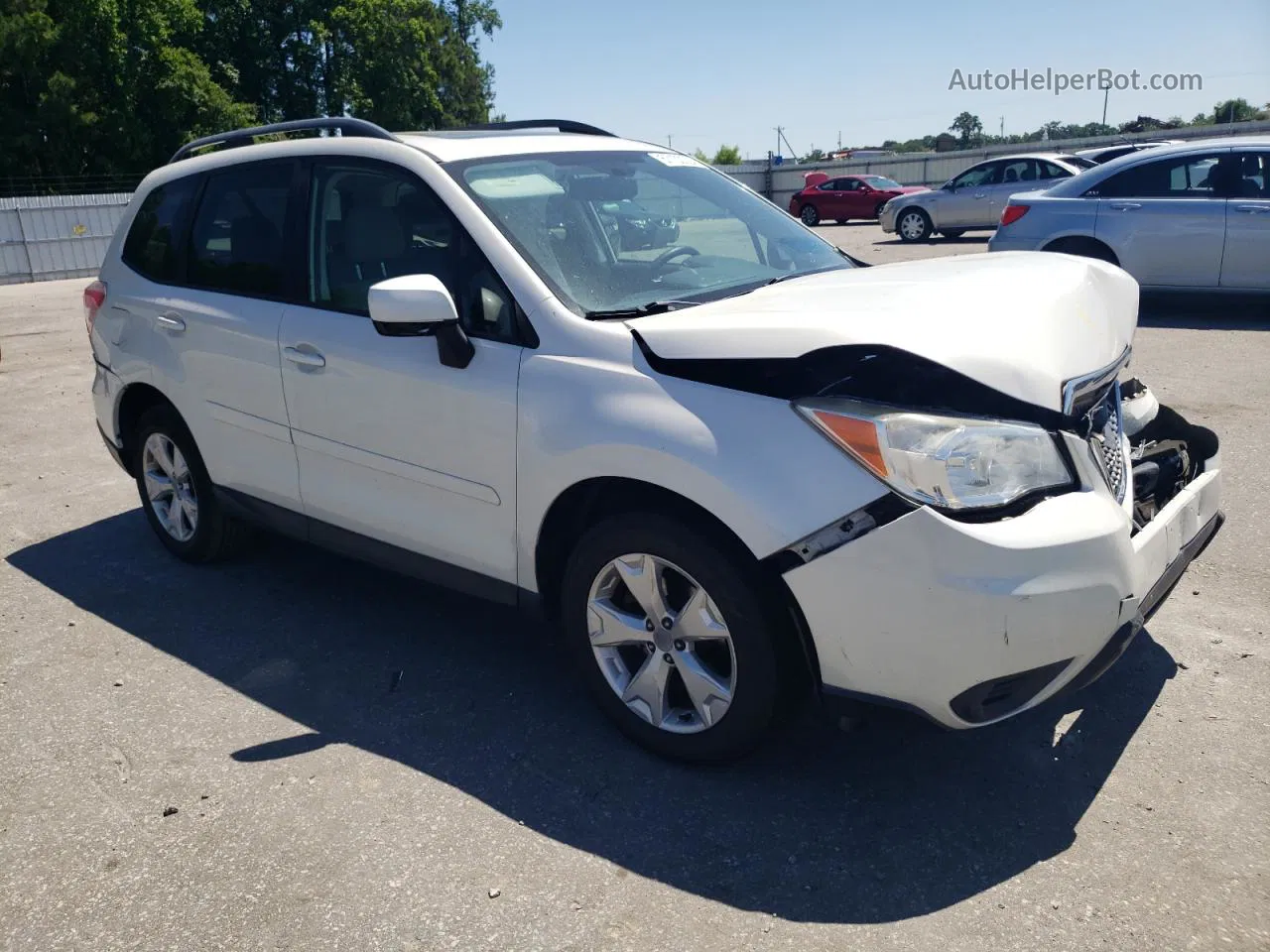 2015 Subaru Forester 2.5i Premium White vin: JF2SJAFC6FH510166