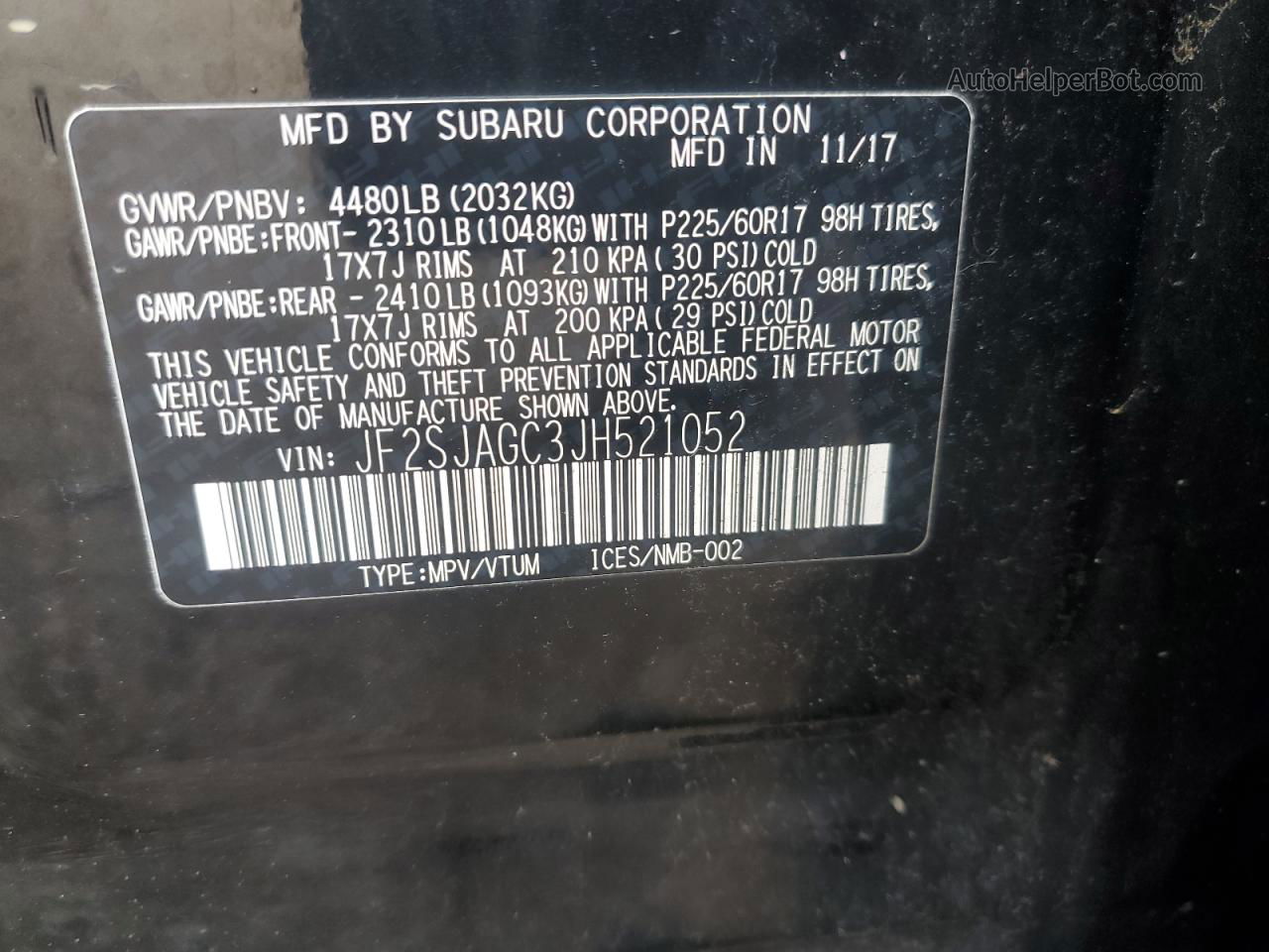 2018 Subaru Forester 2.5i Premium Черный vin: JF2SJAGC3JH521052