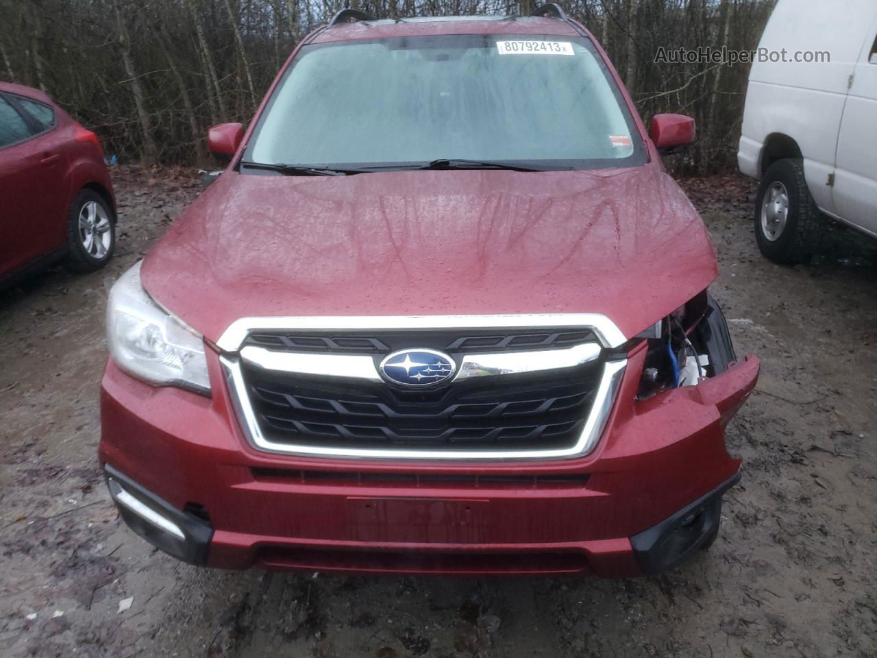 2018 Subaru Forester 2.5i Premium Burgundy vin: JF2SJAGC4JH545540