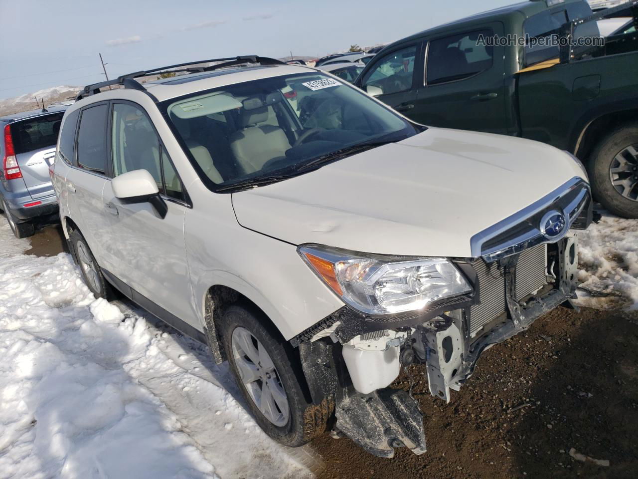 2016 Subaru Forester 2.5i Limited White vin: JF2SJAHC7GH440773