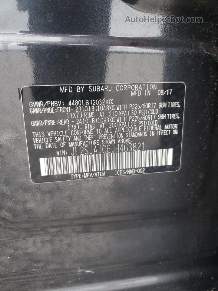 2018 Subaru Forester 2.5i Limited Gray vin: JF2SJAJC6JH463821