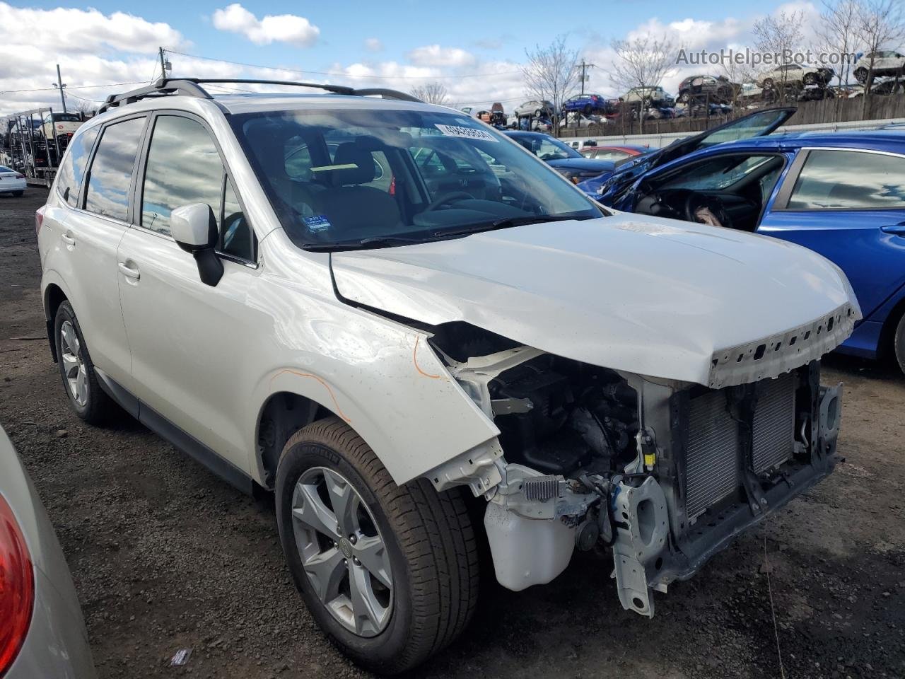 2015 Subaru Forester 2.5i Limited White vin: JF2SJAKC9FH830975