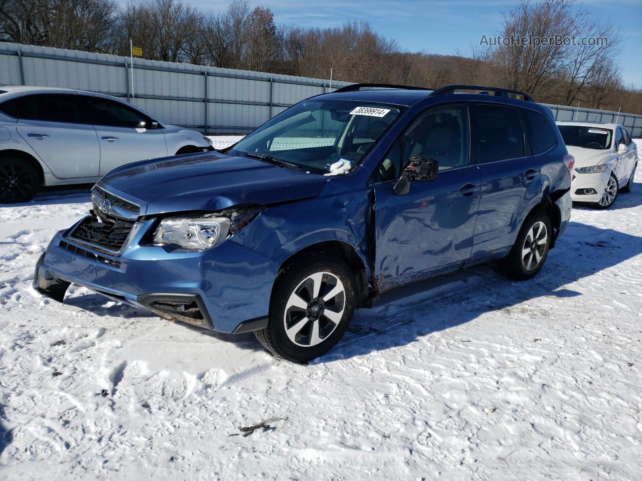 2018 Subaru Forester 2.5i Limited Синий vin: JF2SJALC0JH611331