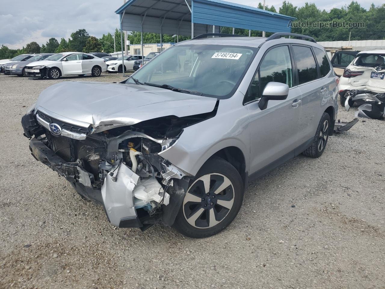 2018 Subaru Forester 2.5i Limited Silver vin: JF2SJARC1JH406494
