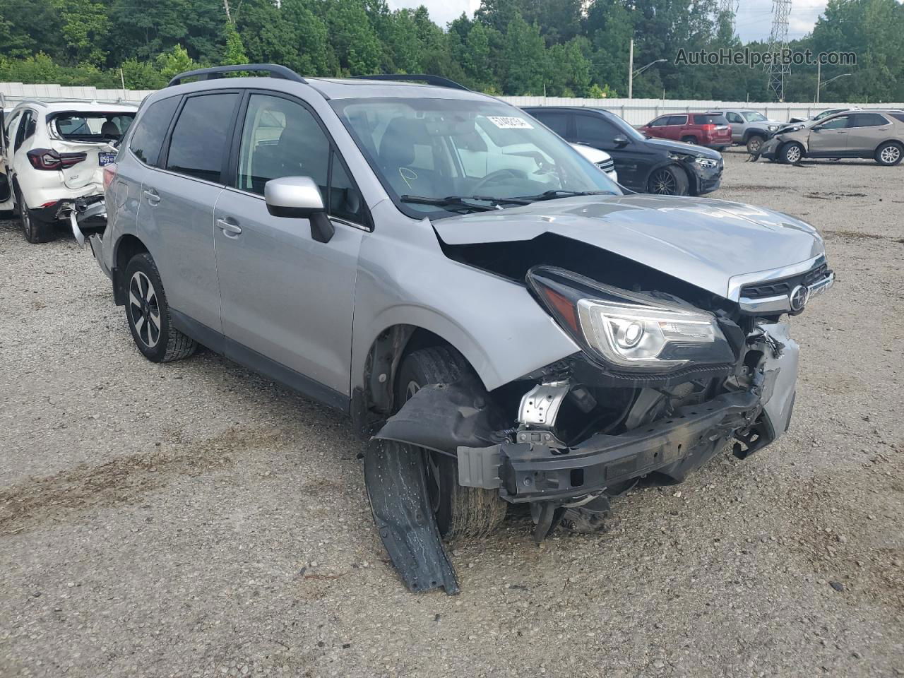 2018 Subaru Forester 2.5i Limited Silver vin: JF2SJARC1JH406494